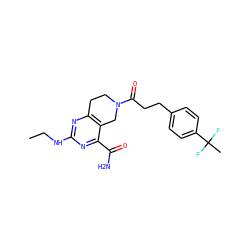 CCNc1nc2c(c(C(N)=O)n1)CN(C(=O)CCc1ccc(C(C)(F)F)cc1)CC2 ZINC000095587390