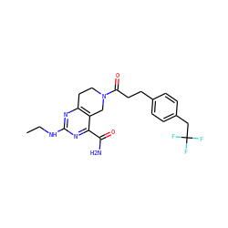 CCNc1nc2c(c(C(N)=O)n1)CN(C(=O)CCc1ccc(CC(F)(F)F)cc1)CC2 ZINC000095591612