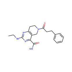 CCNc1nc2c(c(C(N)=O)n1)CN(C(=O)CCc1ccccc1)CC2 ZINC000095593001