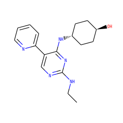 CCNc1ncc(-c2ccccn2)c(N[C@H]2CC[C@H](O)CC2)n1 ZINC000261178702