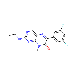 CCNc1ncc2nc(-c3cc(F)cc(F)c3)c(=O)n(C)c2n1 ZINC000004239046