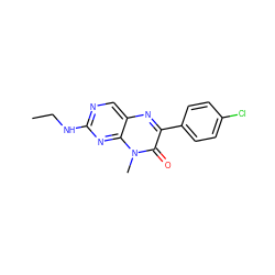 CCNc1ncc2nc(-c3ccc(Cl)cc3)c(=O)n(C)c2n1 ZINC000004238929