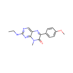 CCNc1ncc2nc(-c3ccc(OC)cc3)c(=O)n(C)c2n1 ZINC000004239070
