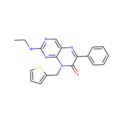 CCNc1ncc2nc(-c3ccccc3)c(=O)n(Cc3cccs3)c2n1 ZINC000004238750