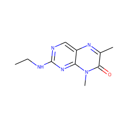CCNc1ncc2nc(C)c(=O)n(C)c2n1 ZINC000004238805