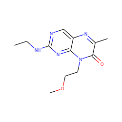 CCNc1ncc2nc(C)c(=O)n(CCOC)c2n1 ZINC000004238737