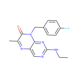 CCNc1ncc2nc(C)c(=O)n(Cc3ccc(F)cc3)c2n1 ZINC000004239099