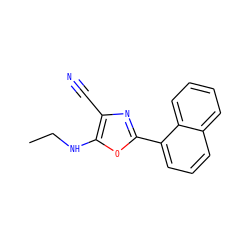 CCNc1oc(-c2cccc3ccccc23)nc1C#N ZINC000000615084