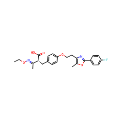 CCO/N=C(\C)[C@@H](Cc1ccc(OCCc2nc(-c3ccc(F)cc3)oc2C)cc1)C(=O)O ZINC000028702643