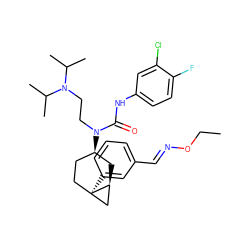 CCO/N=C/c1cccc([C@]23CC[C@@H](N(CCN(C(C)C)C(C)C)C(=O)Nc4ccc(F)c(Cl)c4)C[C@H]2C3)c1 ZINC000028649978