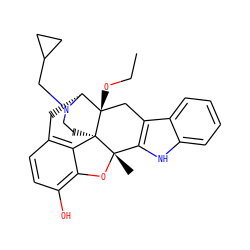 CCO[C@@]12Cc3c([nH]c4ccccc34)[C@]3(C)Oc4c(O)ccc5c4[C@@]13CCN(CC1CC1)[C@@H]2C5 ZINC000100929692