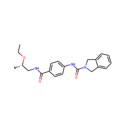 CCO[C@@H](C)CNC(=O)c1ccc(NC(=O)N2Cc3ccccc3C2)cc1 ZINC000165928542