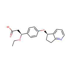 CCO[C@@H](CC(=O)O)c1ccc(O[C@@H]2CCc3ncccc32)cc1 ZINC000473107416