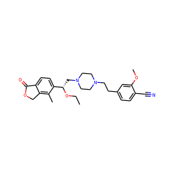 CCO[C@@H](CN1CCN(CCc2ccc(C#N)c(OC)c2)CC1)c1ccc2c(c1C)COC2=O ZINC000113520048