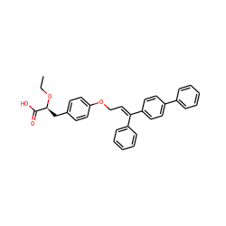 CCO[C@@H](Cc1ccc(OC/C=C(\c2ccccc2)c2ccc(-c3ccccc3)cc2)cc1)C(=O)O ZINC000012358212
