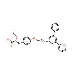 CCO[C@@H](Cc1ccc(OC/C=C/c2cc(-c3ccccc3)cc(-c3ccccc3)c2)cc1)C(=O)O ZINC000028948398