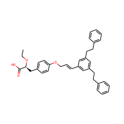 CCO[C@@H](Cc1ccc(OC/C=C/c2cc(CCc3ccccc3)cc(CCc3ccccc3)c2)cc1)C(=O)O ZINC000028948425