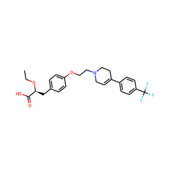 CCO[C@@H](Cc1ccc(OCCN2CC=C(c3ccc(C(F)(F)F)cc3)CC2)cc1)C(=O)O ZINC000040918939