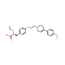 CCO[C@@H](Cc1ccc(OCCN2CC=C(c3ccc(OC)cc3)CC2)cc1)C(=O)O ZINC000040422939