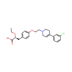 CCO[C@@H](Cc1ccc(OCCN2CC=C(c3cccc(Cl)c3)CC2)cc1)C(=O)O ZINC000040917966