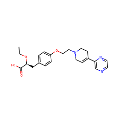 CCO[C@@H](Cc1ccc(OCCN2CC=C(c3cnccn3)CC2)cc1)C(=O)O ZINC000045498796