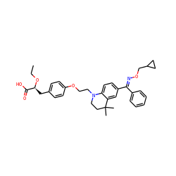 CCO[C@@H](Cc1ccc(OCCN2CCC(C)(C)c3cc(/C(=N/OCC4CC4)c4ccccc4)ccc32)cc1)C(=O)O ZINC000042965122