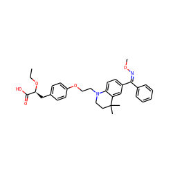 CCO[C@@H](Cc1ccc(OCCN2CCC(C)(C)c3cc(/C(=N\OC)c4ccccc4)ccc32)cc1)C(=O)O ZINC000029039109