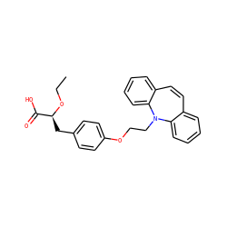 CCO[C@@H](Cc1ccc(OCCN2c3ccccc3C=Cc3ccccc32)cc1)C(=O)O ZINC000012358191