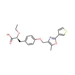CCO[C@@H](Cc1ccc(OCc2nc(-c3ccsc3)oc2C)cc1)C(=O)O ZINC000072105406