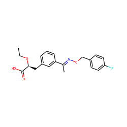 CCO[C@@H](Cc1cccc(/C(C)=N/OCc2ccc(F)cc2)c1)C(=O)O ZINC000040423420
