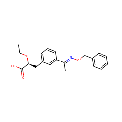 CCO[C@@H](Cc1cccc(/C(C)=N/OCc2ccccc2)c1)C(=O)O ZINC000040950621