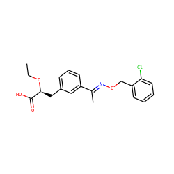 CCO[C@@H](Cc1cccc(/C(C)=N/OCc2ccccc2Cl)c1)C(=O)O ZINC000045498858