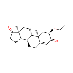 CCO[C@@H]1C[C@@]2(C)C(=CC1=O)CC[C@H]1[C@@H]3CCC(=O)[C@@]3(C)CC[C@@H]12 ZINC000215482234