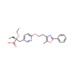 CCO[C@](CC)(Cc1ccc(OCCc2nc(-c3ccccc3)oc2C)nc1)C(=O)O ZINC000036757873