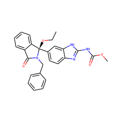 CCO[C@]1(c2ccc3nc(NC(=O)OC)[nH]c3c2)c2ccccc2C(=O)N1Cc1ccccc1 ZINC000226375247