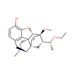 CCO[C@H](C)[C@@H]1C[C@@]23C=C[C@]1(OC)[C@H]1Oc4c(O)ccc5c4[C@@]12CCN(C)[C@@H]3C5 ZINC000036221102