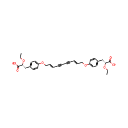 CCO[C@H](Cc1ccc(OC/C=C/C#CC#C/C=C/COc2ccc(C[C@@H](OCC)C(=O)O)cc2)cc1)C(=O)O ZINC000095607614