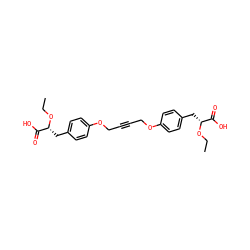 CCO[C@H](Cc1ccc(OCC#CCOc2ccc(C[C@@H](OCC)C(=O)O)cc2)cc1)C(=O)O ZINC000038471981