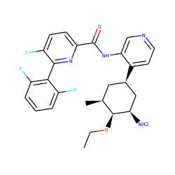 CCO[C@H]1[C@@H](C)C[C@@H](c2ccncc2NC(=O)c2ccc(F)c(-c3c(F)cccc3F)n2)C[C@H]1N ZINC000207182086