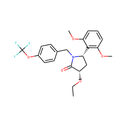 CCO[C@H]1C[C@@H](c2c(OC)cccc2OC)N(Cc2ccc(OC(F)(F)F)cc2)C1=O ZINC000299864081