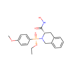 CCO[P@@](=O)(c1ccc(OC)cc1)N1Cc2ccccc2C[C@H]1C(=O)NO ZINC000013472471