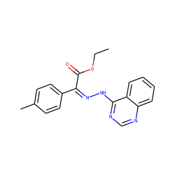 CCOC(=O)/C(=N\Nc1ncnc2ccccc12)c1ccc(C)cc1 ZINC000006550417