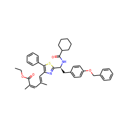 CCOC(=O)/C(C)=C\C(C)=C\c1nc([C@H](Cc2ccc(OCc3ccccc3)cc2)NC(=O)C2CCCCC2)sc1-c1ccccc1 ZINC000096285477