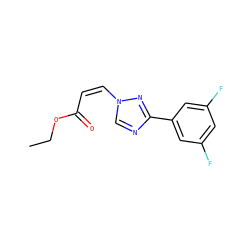 CCOC(=O)/C=C\n1cnc(-c2cc(F)cc(F)c2)n1 ZINC000144506164