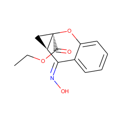 CCOC(=O)[C@@]12C[C@@H]1/C(=N/O)c1ccccc1O2 ZINC000100310085