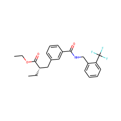 CCOC(=O)[C@@H](CC)Cc1cccc(C(=O)NCc2ccccc2C(F)(F)F)c1 ZINC000653801645
