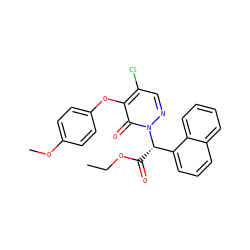 CCOC(=O)[C@@H](c1cccc2ccccc12)n1ncc(Cl)c(Oc2ccc(OC)cc2)c1=O ZINC000095594394