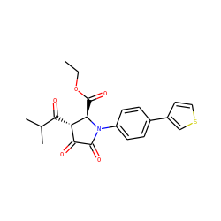 CCOC(=O)[C@@H]1[C@@H](C(=O)C(C)C)C(=O)C(=O)N1c1ccc(-c2ccsc2)cc1 ZINC000169695415