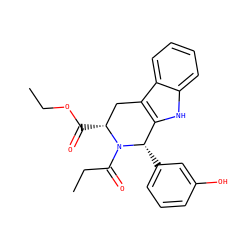 CCOC(=O)[C@@H]1Cc2c([nH]c3ccccc23)[C@H](c2cccc(O)c2)N1C(=O)CC ZINC000049808148