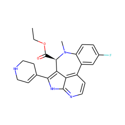 CCOC(=O)[C@@H]1c2c(C3=CCNCC3)[nH]c3nccc(c23)-c2cc(F)ccc2N1C ZINC001772641280